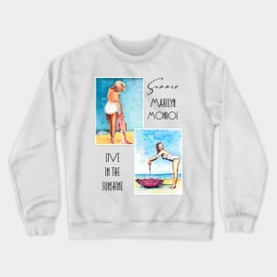 Marilyn Monroe on the beach Crewneck Sweatshirt